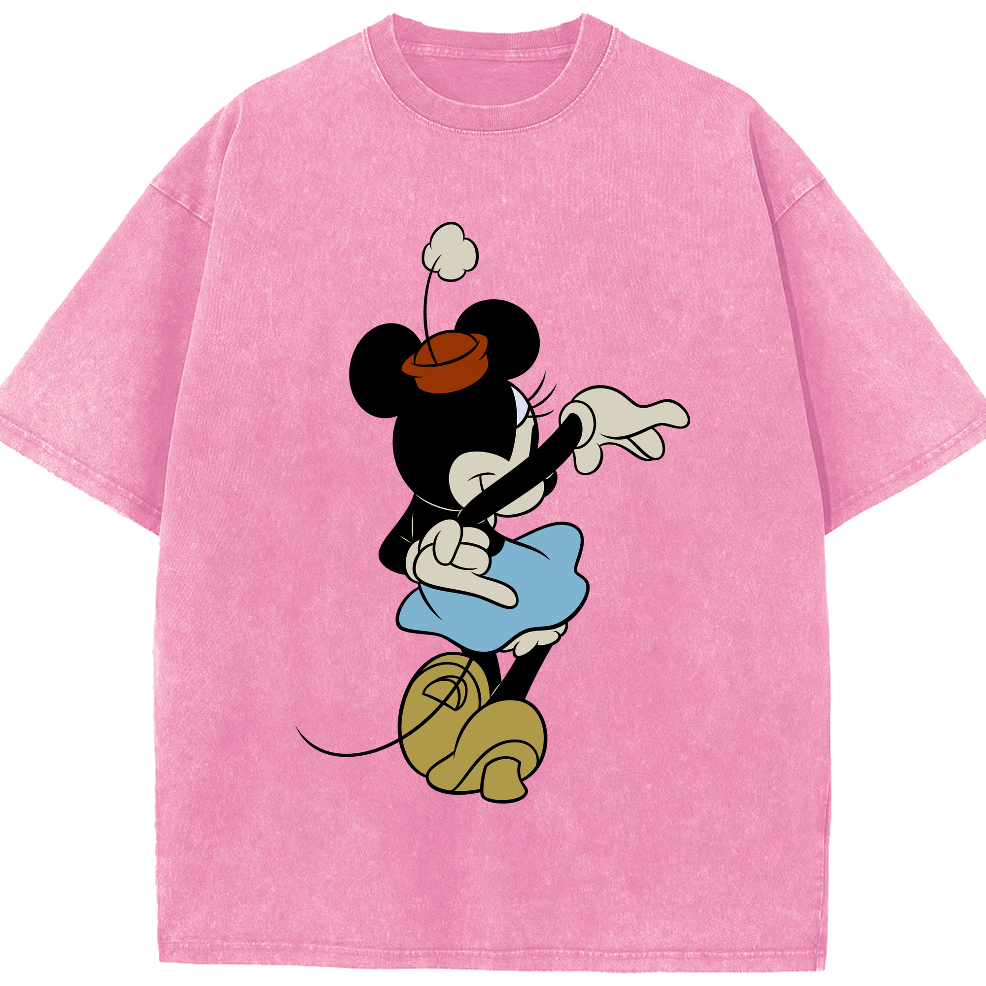 （画像用） ミッキーマウス Mickey Mouse 綿100% ヴィンテージ風 半袖Tシャツ（フロントプリント）
